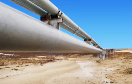 Photo of a pipeline in a desert